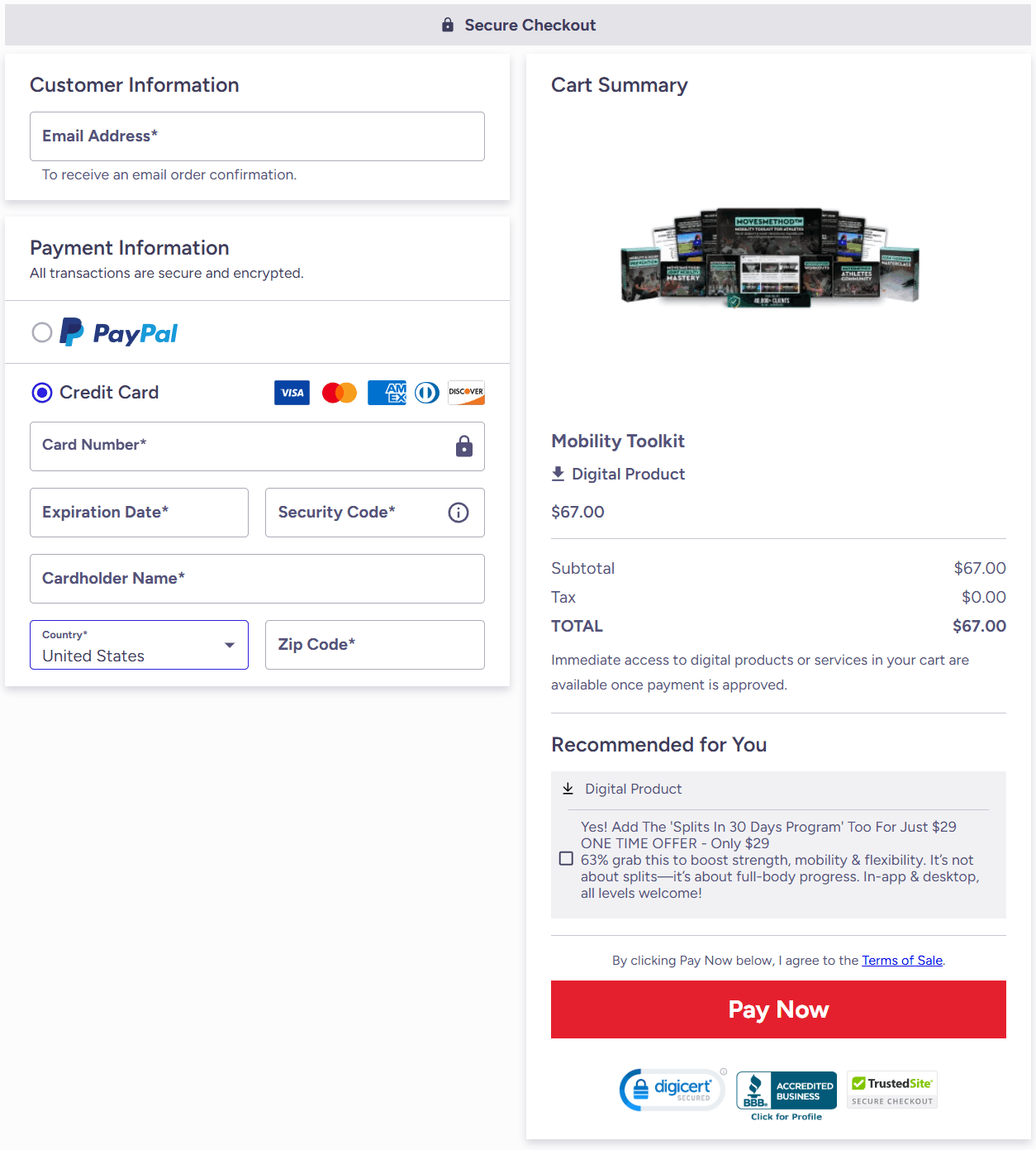 The Moves Method Checkout Page